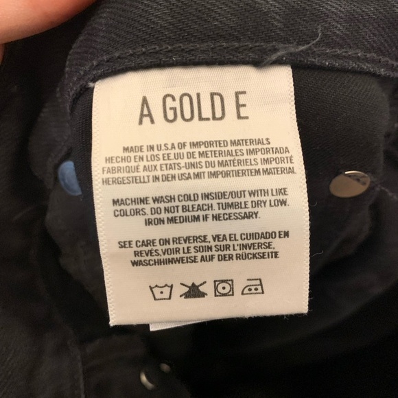 Agolde Black Denim Ripped Style Straight Jeans - Picture 6 of 6